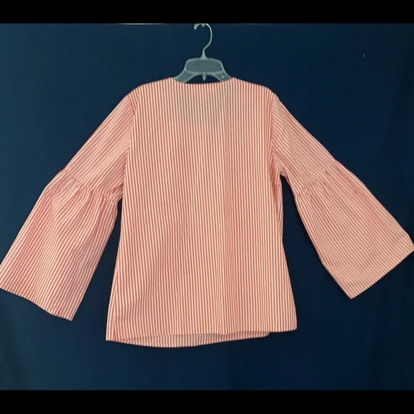 Michael Kors orange-red bell-sleeved blouse - Picture 4 of 4